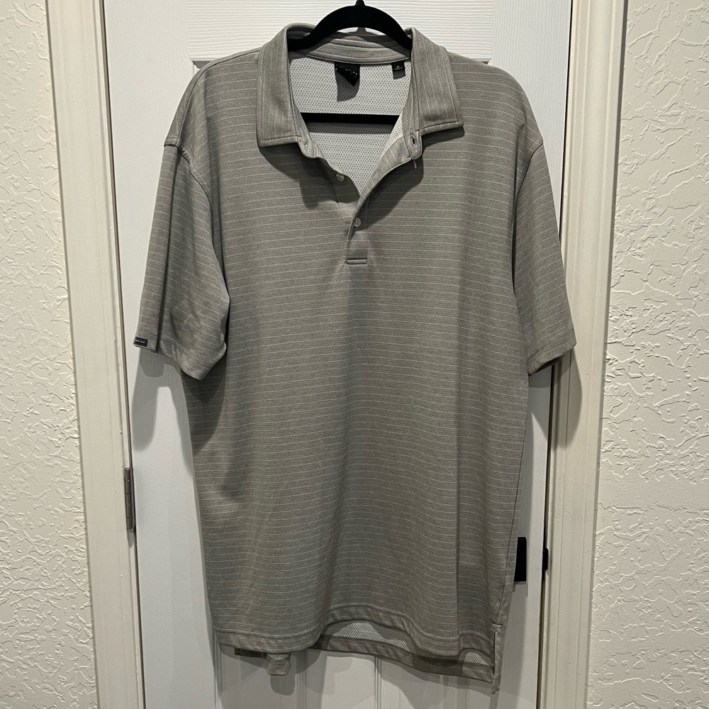 Dunning Golf Polo Men’s XL Gray With White Stripes